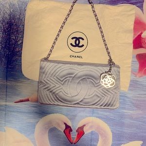 Chanel silk pochette/ clutch